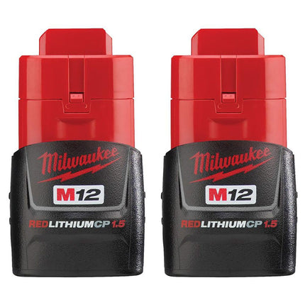 Milwaukee M12 2 Pack 1.5AH Batteries