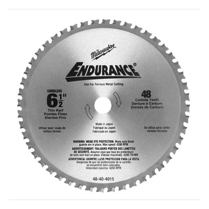 Milwaukee 6 1/2" X 48 Tooth Ferrous Metal Blade