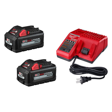Milwaukee Starter Kit M18 High Output XC 6.0Ah Battery 2 Pack & Charger