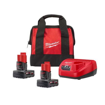 Milwaukee M12 Starter Kit w/ 2 X 4.0Ah Batteries + Charger + Bag