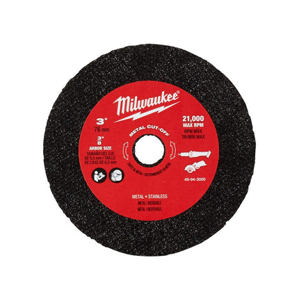 Milwaukee 3" Metal Cut Off Wheel (3 Pack)