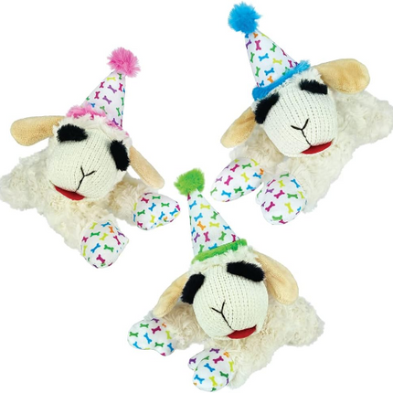 MULTIPET LAMB CHOP W/BIRTHDAY HAT 10.5"