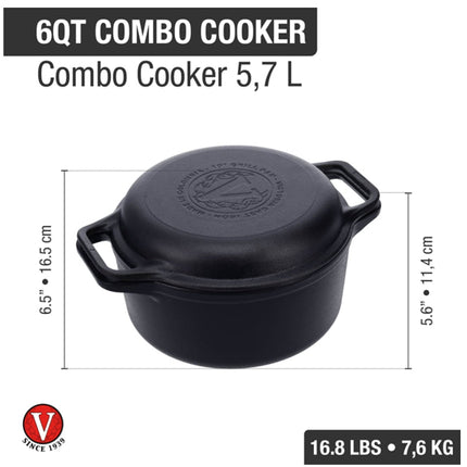 5.7L Cast Iron Multi-Use Dutch Oven