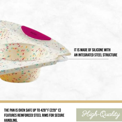 White Confetti 6- Count Silicone Jumbo Muffin Pan