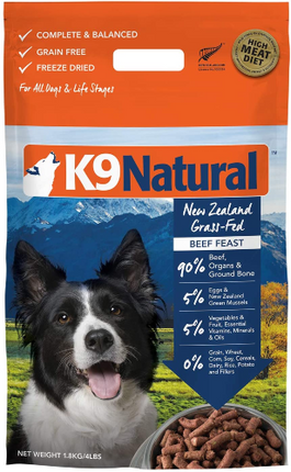 K9 NATURAL BEEF FREEZE DRIED 1.8KG