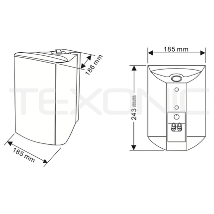 70V 5" Wall Mount 2-Way Speakers for Indoor/Outdoor Use - TEXONIC AV Inc