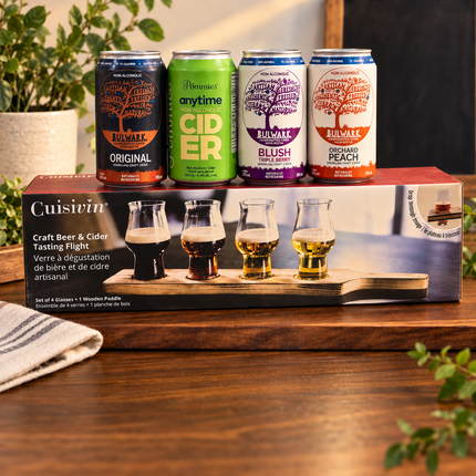 Sober Sips Cider Flight | 4 Non-Alcoholic Ciders & Tasting Board