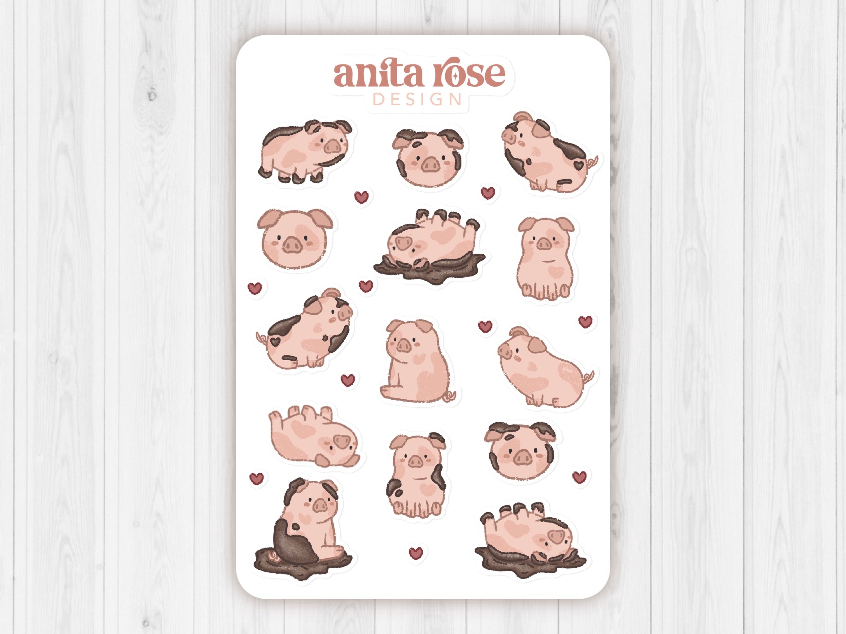 Pigs In Mud Sticker Sheet