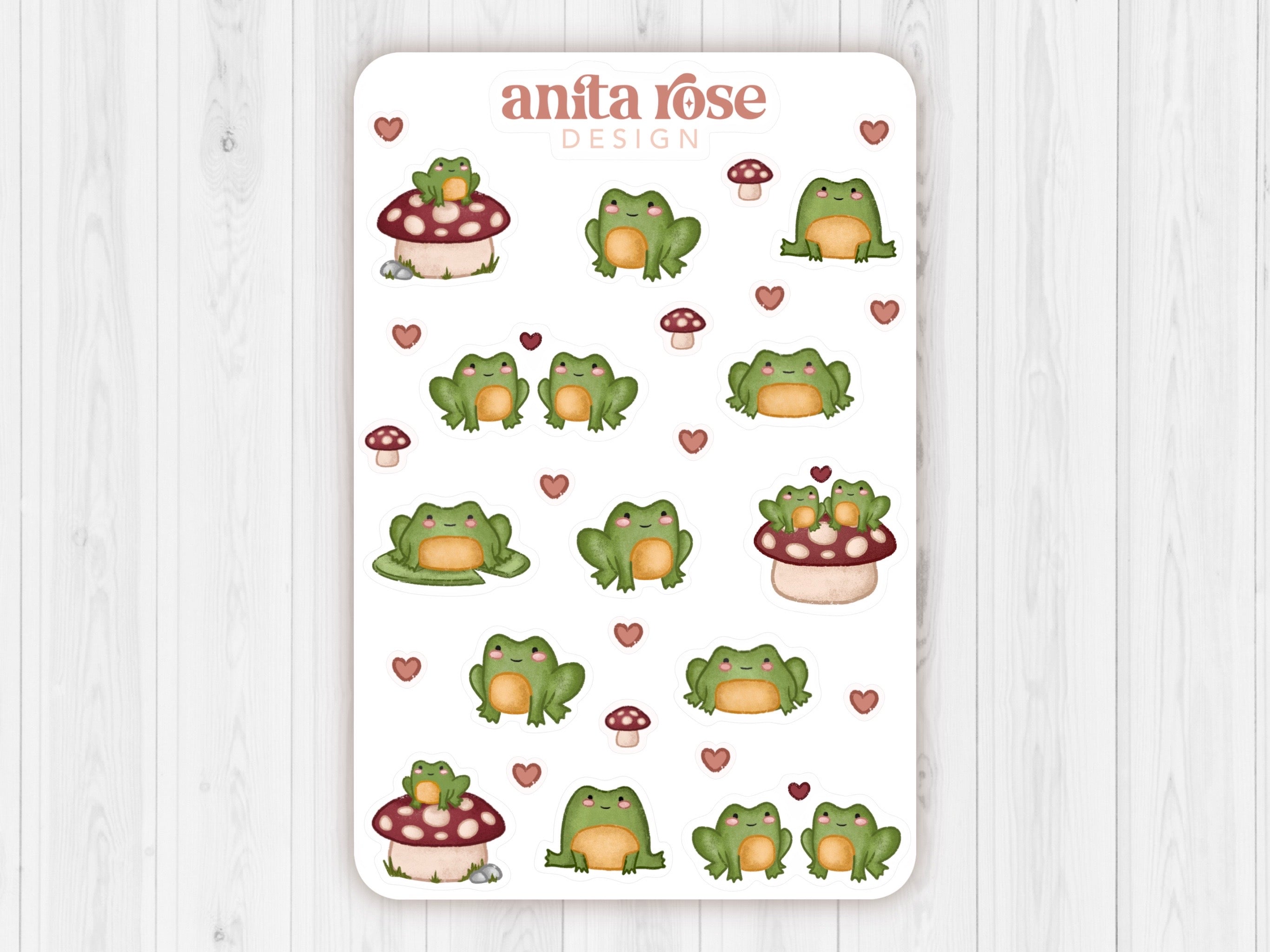 Fat Green Frog Sticker Sheet
