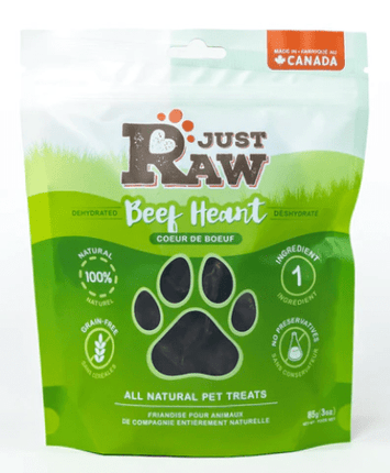 JUST RAW DEHY BEEF HEART 85G - Just Simcoe