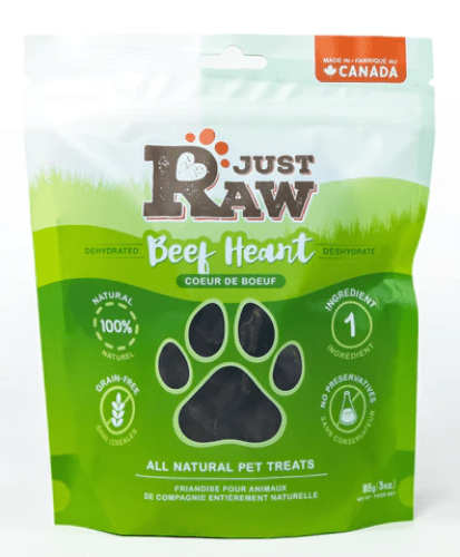 JUST RAW DEHY BEEF HEART 85G - Just Simcoe