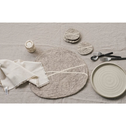 Striato Felt Coaster Set of 4- Flint