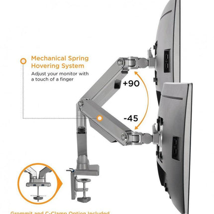 Dual Mechanical Spring Monitor Arm for 17"-32" Screens - TEXONIC AV Inc