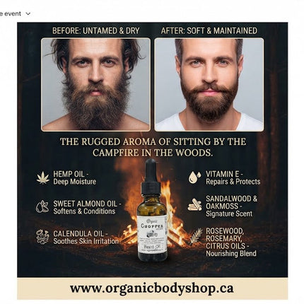 Chopper Beard Oil-aroma of camping by the fire in the woods.