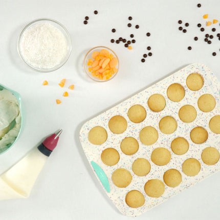 White Confetti 24- Count Silicone Mini Muffin Pan