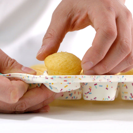 White Confetti 24- Count Silicone Mini Muffin Pan