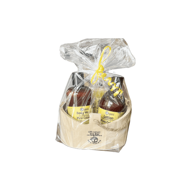 Pina colada bath+body gift in wood caddy - Just Simcoe