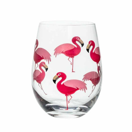 Flamingo Stemless Wine Glass - Just Simcoe