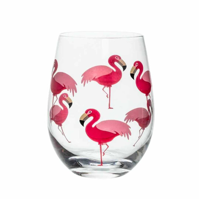 Flamingo Stemless Wine Glass - Just Simcoe