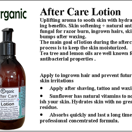 After Care Lotion. After waxing,shaving & tattoo. 8oz