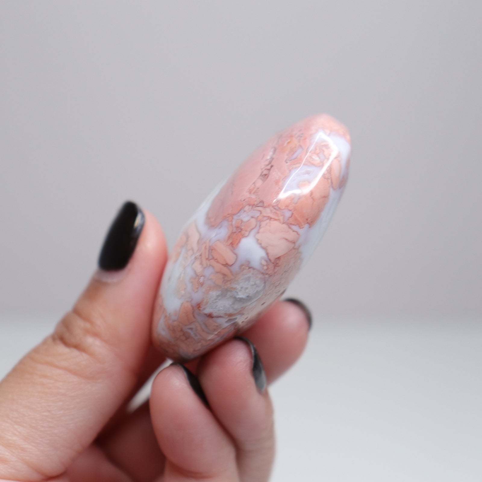 Pink Agate Palm Stone | 8
