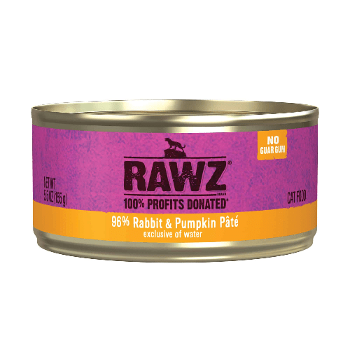 RAWZ 96% RABBIT/PUMP PATE CAT CAN 156G - Just Simcoe