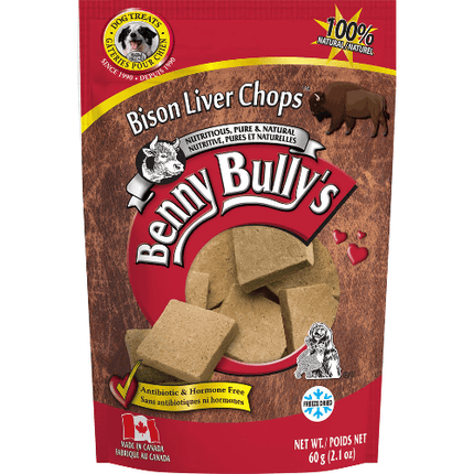 BENNY BULLYS BISON LIVER CHOPS 60G - Just Simcoe