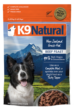 K9 NATURAL BEEF FREEZE DRIED 500G