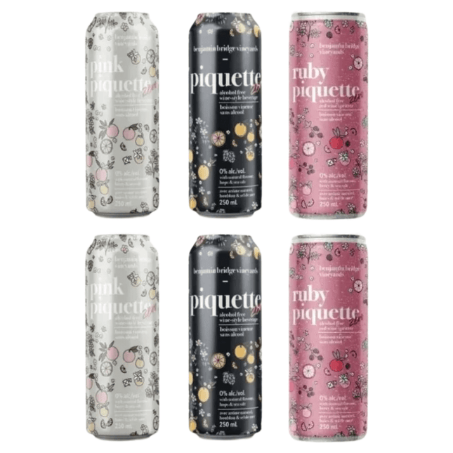 Benjamin Bridge Piquette Zero Sober Sampler Mixed Variety Pack - Just Simcoe
