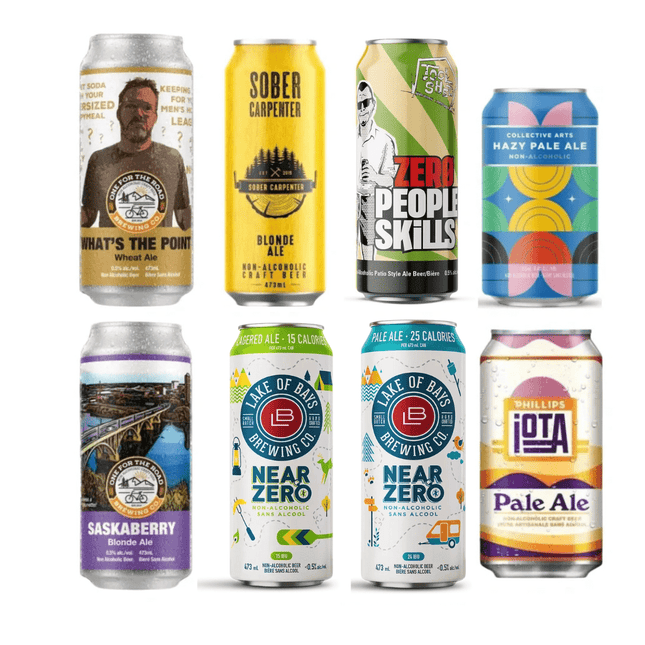 Sober Sampler: Blonde/Ale Mixed Variety Pack Non - Alcoholic Beer - Just Simcoe