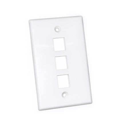 TEXONIC 3 Port Keystone Wall Plate - White - TEXONIC AV Inc