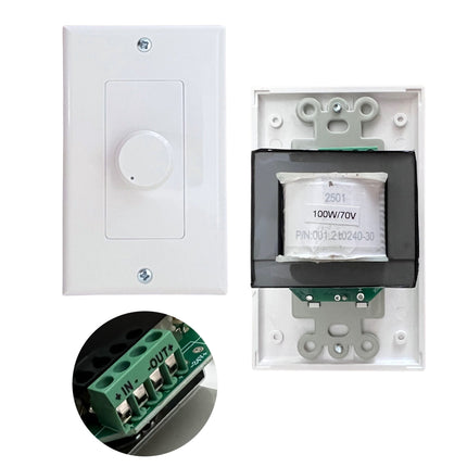 100V Wall Mount Volume Control – 100W | Commercial 70V/100V Line Audio Controller - JustSimcoe.ca