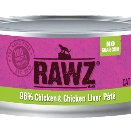 RAWZ 96% CHICK/LIVER PATE CAT CAN 156G