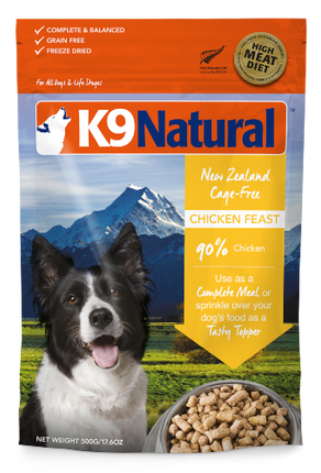 K9 NATURAL CHICKEN FREEZE DRIED 500G