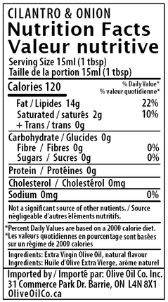 Cilantro and Onion Olive Oil - JustSimcoe.ca