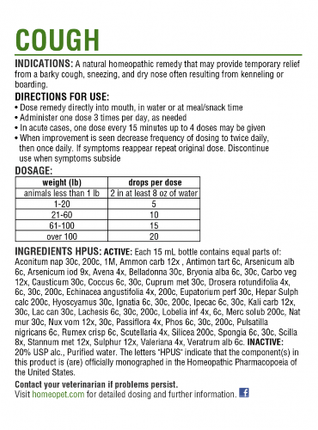 HOMEOPET COUGH RELIEF 15ML - Just Simcoe