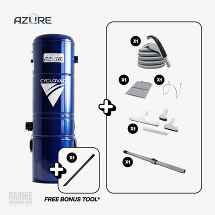 Cyclo Vac Azure Central Vacuum + Bare Floor Kit