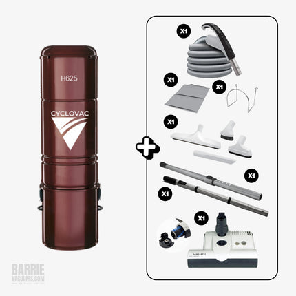 Cyclo Vac H625 Central Vacuum + Carpet & Floor Kit - product view 2