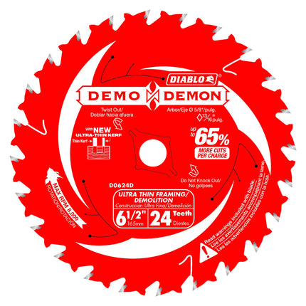 Diablo 6-1/2" 24-Tooth Ultra-Thin Framing/Demolition Saw Blade