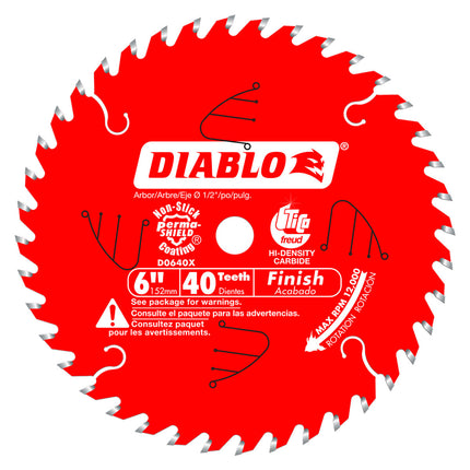 Diablo 6" x 40 Tooth Finish Saw Blade for Port-Cable Saw Boss