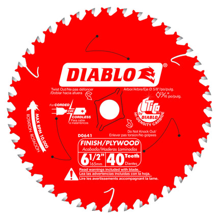 Diablo 6-1/2" x 40 Tooth Finish Trim Saw Blade