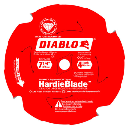 Diablo 7-1/4" x 4 Tooth (PCD) Fiber Cement HardieBlade