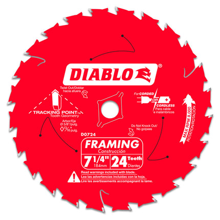 Diablo 7-1/4" x 24 Tooth Framing Saw Blade