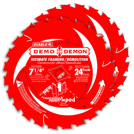 7-1/4" 24 Tooth Diablo Demo Demon 2 Pack