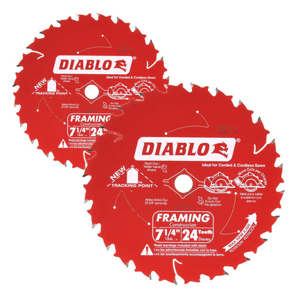 Diablo 2 Pack 7-1/4" X 24 Tooth Framing Saw Blade