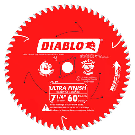 Diablo 7-1/4" x 60 Tooth Ultra Finish Saw Blade