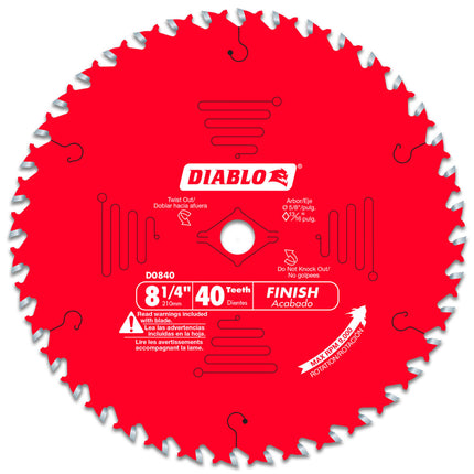 Diablo 8-1/4" x 40 Tooth Finishing Saw Blade