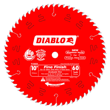 Diablo 10" x 60 Tooth Fine Finish Saw Blade