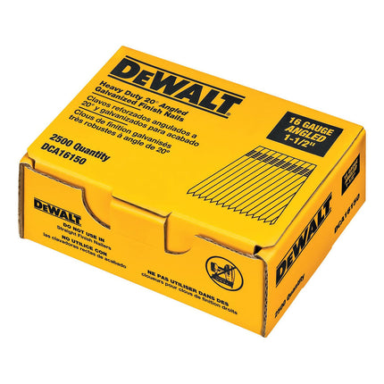 DeWalt Finish Nails, 20-Degree, 1-1/2" 16Ga, (Qty: 2500)