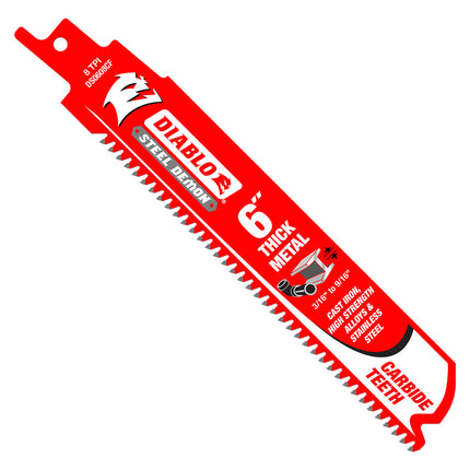 Diablo 6" Steel Demon Amped Carbide Blades for Thick Metal Cutting